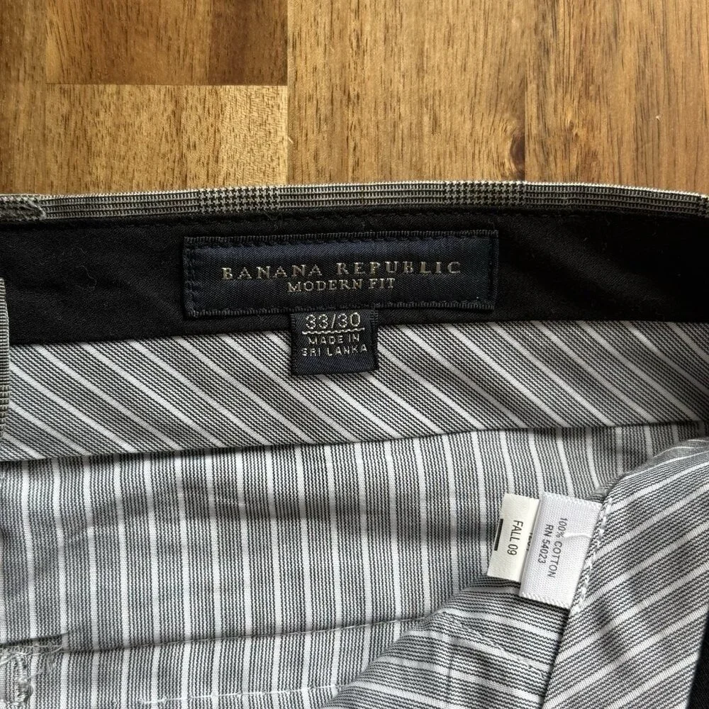 Banana Republic Dress Pants Mens 33X30 Brown 100% Cotton Modern Fit Office Event
